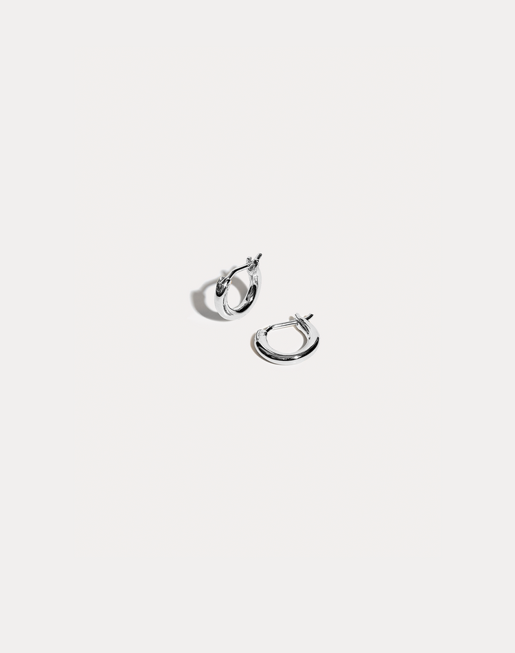 Mini Silver Hoop Earrings